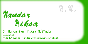 nandor miksa business card